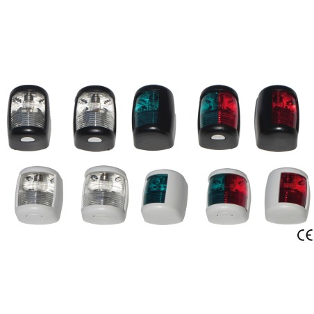 FANALI DI NAVIGAZIONE A LED FINO A 12 MT. Struttura Nera Fanale Verde 112,5° (dritta)