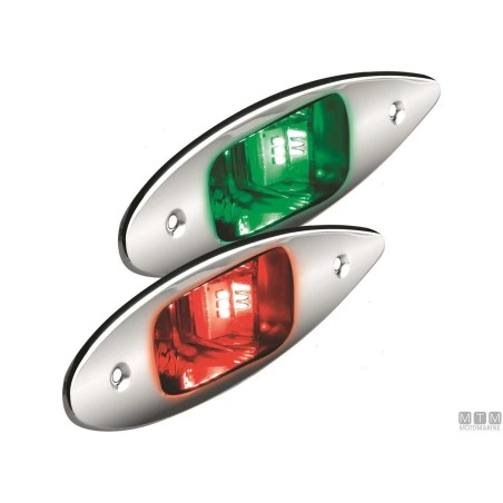 Coppia Fanali di Via Laterali di Prua Rosso e Verde in Acciaio Inox