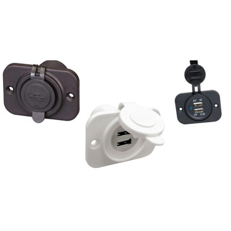 PRESA USB DOPPIA NERA