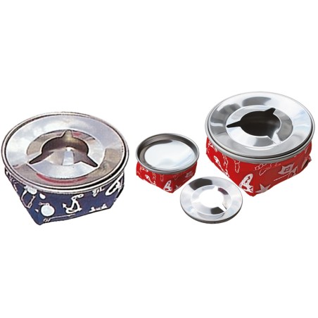 POSACENERE IN ACCIAIO INOX E TESSUTO ROSSO