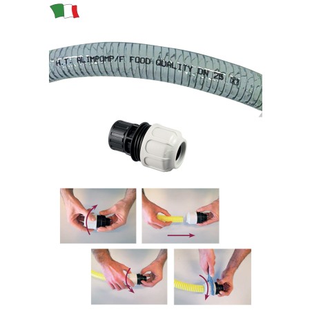 TUBO PVC SPIRALATO ATOSSICO CON RINFORZO IN ACCIAIO 35mm 30mt