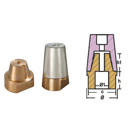 OGIVA C/ANODO X ASSE Diametro 22-25