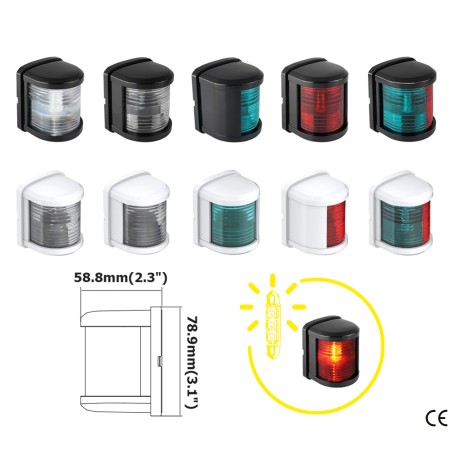 FANALI DI NAVIGAZIONE REGULAR A LED "SEAFLO" FINO A 12 MTN Fanale di via 112,5° (dritta) Struttura Bianca