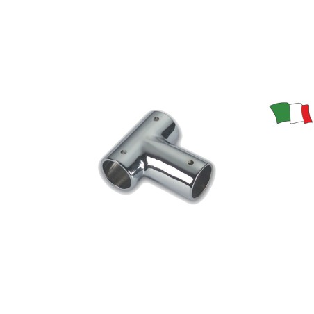 SUPPORTO A "T" A 90° IN OTTONE CROMATO