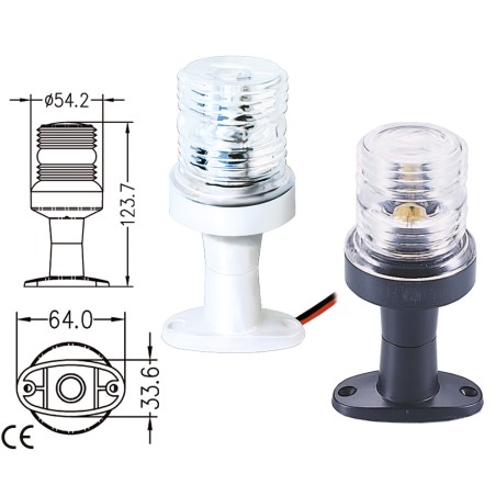 FANALE DI FONDA A LED 12V CON BASE BIANCA