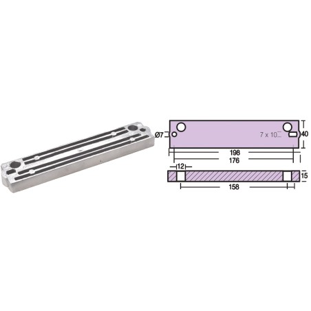 ANODO PIASTRA MERCURY/TOHATSU/SUZUKI ALLUMINIO