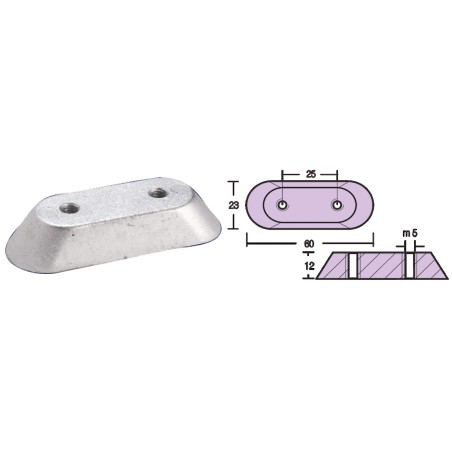 ANODO A PIASTRINA FB OMC - HONDA ALLUMINIO