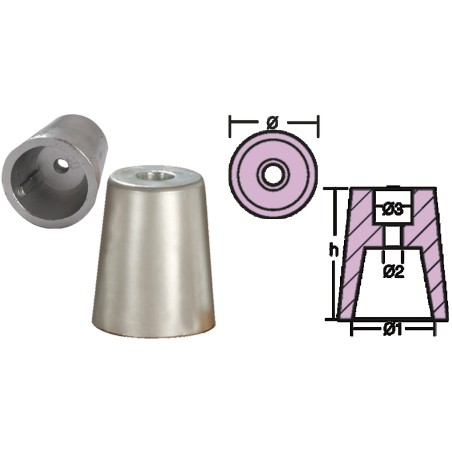 ANODO TIPO RADICE ASSE DIAMETRO 30 mm.