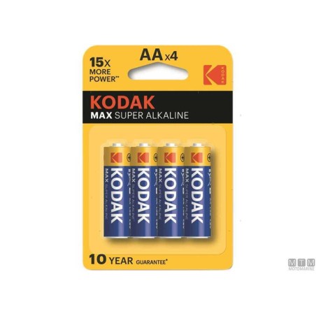 BATTERIE KODAK AA 1 Confezione 4 Pezzi