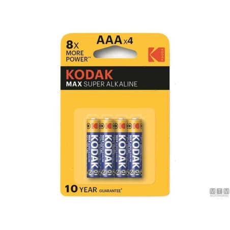 BATTERIE KODAK AAA 1 Confezione 4 Pezzi