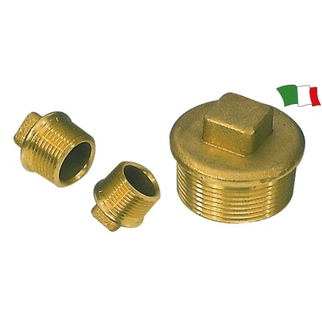 TAPPO MASCHIO IN OTTONE 1/4"
